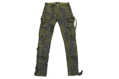 AMIRI アミリ カーゴパンツ スターパッチ フェード加工 30 コットンポリエステル かなり牛革 美品 中古 59402 