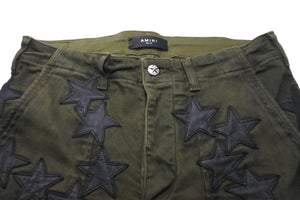 AMIRI アミリ カーゴパンツ スターパッチ フェード加工 30 コットンポリエステル かなり牛革 美品 中古 59402 