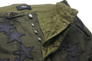 AMIRI アミリ カーゴパンツ スターパッチ フェード加工 30 コットンポリエステル かなり牛革 美品 中古 59402 