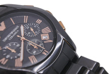 画像をギャラリービューアに読み込む, Emporio Armani エンポリオアルマーニ 時計 セラミック ステンレス クロノグラフ クオーツ 日常生活防水 AR1410 美品 中古 59429