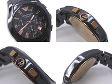 画像をギャラリービューアに読み込む, Emporio Armani エンポリオアルマーニ 時計 セラミック ステンレス クロノグラフ クオーツ 日常生活防水 AR1410 美品 中古 59429