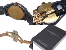 画像をギャラリービューアに読み込む, Emporio Armani エンポリオアルマーニ 時計 セラミック ステンレス クロノグラフ クオーツ 日常生活防水 AR1410 美品 中古 59429