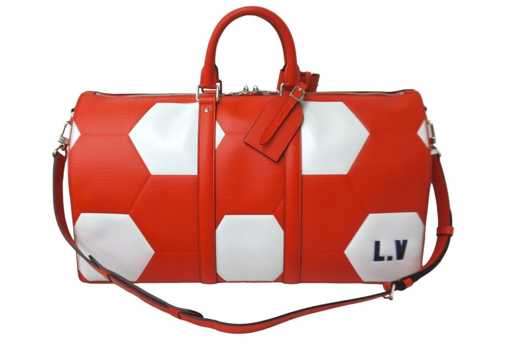 新品同様 LOUIS VUITTON ルイヴィトン ボストンバッグ M52121 キーポルバンドリエール50 2018FIFAワールドカップ レッド 中古 59434