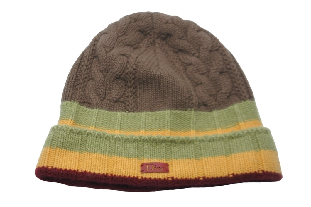 Christian Dior クリスチャンディオール ニットキャップ 帽子 DSK04005 ジョンガリアーノ カシミヤ ラスタカラー 美品 中古 59437