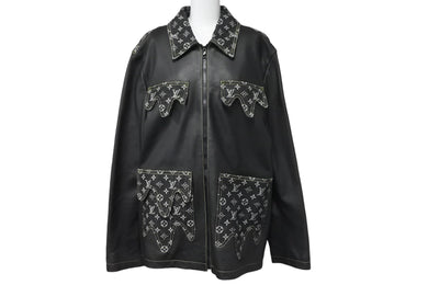 新品同様 LOUIS VUITTON ルイヴィトン 22SS クレイジーミックスレザー ジャケット NIGO RM221M YOK HML04E サイズ52 中古 59466