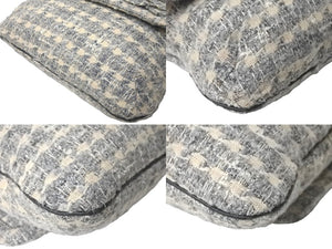 CHANEL シャネル チェーンショルダーバッグ フラップ カメリア 10番台 ツイード グレー ブラック シルバー金具 美品 中古 59470