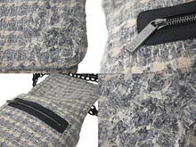 Load image into Gallery viewer, CHANEL シャネル チェーンショルダーバッグ フラップ カメリア 10番台 ツイード グレー ブラック シルバー金具 美品 中古 59470