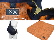 Load image into Gallery viewer, 極美品 PORTER×KAWS ポーター カウズ ウエストバッグ ボディバッグ 381-17965 ネイビー ナイロン ゴールド金具 中古 59476