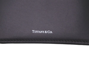 新品同様 TIFFANY&Co. ティファニー カードケース パスケース 定期入れ グレー チャコール レザー 5ポケット 中古 59530