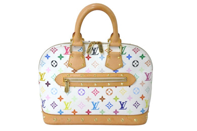 LOUIS VUITTON ルイヴィトン 村上隆 ハンドバッグ アルマ M92647 モノグラムマルチ ブロン ホワイト 美品 中古 59540