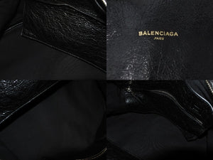 BALENCIAGA バレンシアガ ショルダーバッグ エアホーボー 2WAY ブラック レザー 466844 シルバー金具 美品 中古 59541