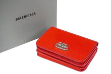 Load image into Gallery viewer, BALENCIAGA バレンシアガ 三つ折り財布 コンパクトウォレット 601387 0OTXN 6406 BBロゴ レッド 美品 中古 59575