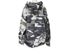Supreme シュプリーム レザーアノラックジャケット 2019年羊革ポリエステル グレー ホワイト サイズM 美品 中古 59582 