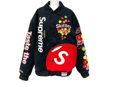 Supreme シュプリーム × Mitchell&Ness ミッチェルアンドネス コラボ スキットルズバーシティジャケット 黒 美品 中古 59583 