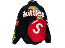 画像をギャラリービューアに読み込む, Supreme シュプリーム × Mitchell&amp;Ness ミッチェルアンドネス コラボ スキットルズバーシティジャケット 黒 美品 中古 59583 