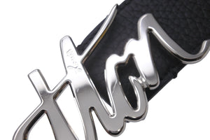 LOUIS VUITTON ルイヴィトン ベルト サンチュール LVオートグラフ サイズ 40/100 M0187 レザー シルバー金具 美品 中古 59591