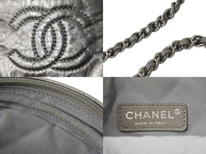 CHANEL シャネル チェーン ショルダーバッグ ポシェット シルバー 12番台 ココマーク レザー 美品 中古 59603