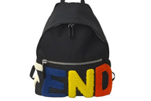 画像をギャラリービューアに読み込む, FENDI フェンディ リュック バックパック ブラック ボアロゴ ナイロン 7VZ012・5PN 4 良品 中古 59624 