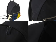 画像をギャラリービューアに読み込む, FENDI フェンディ リュック バックパック ブラック ボアロゴ ナイロン 7VZ012・5PN 4 良品 中古 59624 