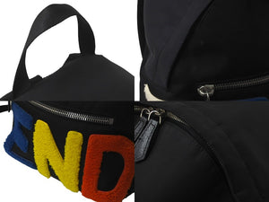 FENDI フェンディ リュック バックパック ブラック ボアロゴ ナイロン 7VZ012・5PN 4 良品 中古 59624 