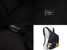 画像をギャラリービューアに読み込む, FENDI フェンディ リュック バックパック ブラック ボアロゴ ナイロン 7VZ012・5PN 4 良品 中古 59624 