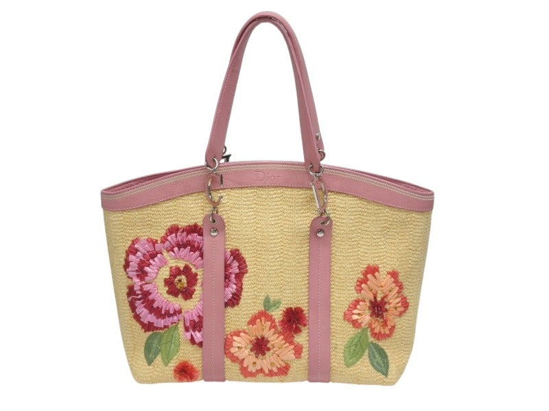 Christian Dior クリスチャンディオール かごトートバッグ 07-BO-1005 リミテッドエディション ラフィア ガリアーノ期 美品 中古 4b005963