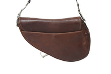 Load image into Gallery viewer, Christian Dior クリスチャンディオール ショルダーバッグ サドルバッグ ブラウン 刺繍 レザー シルバー金具 59636