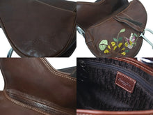 Load image into Gallery viewer, Christian Dior クリスチャンディオール ショルダーバッグ サドルバッグ ブラウン 刺繍 レザー シルバー金具 59636