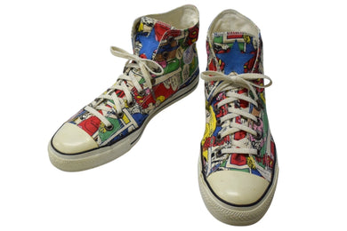 CHROME HEARTS クロムハーツ コンバース オールスター アメリカンコミック スターパッチ マルチカラー キャンバス シルバー925 48 美品 中古 59639
