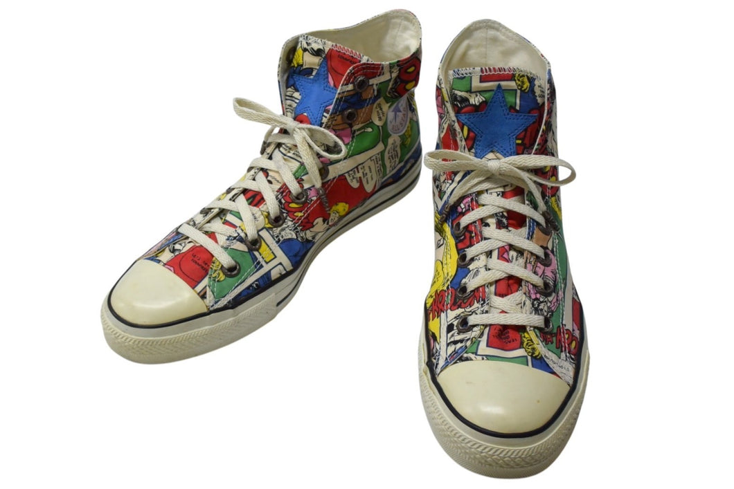 CHROME HEARTS クロムハーツ コンバース オールスター アメリカンコミック スターパッチ マルチカラー キャンバス シルバー925 48 美品 中古 59639