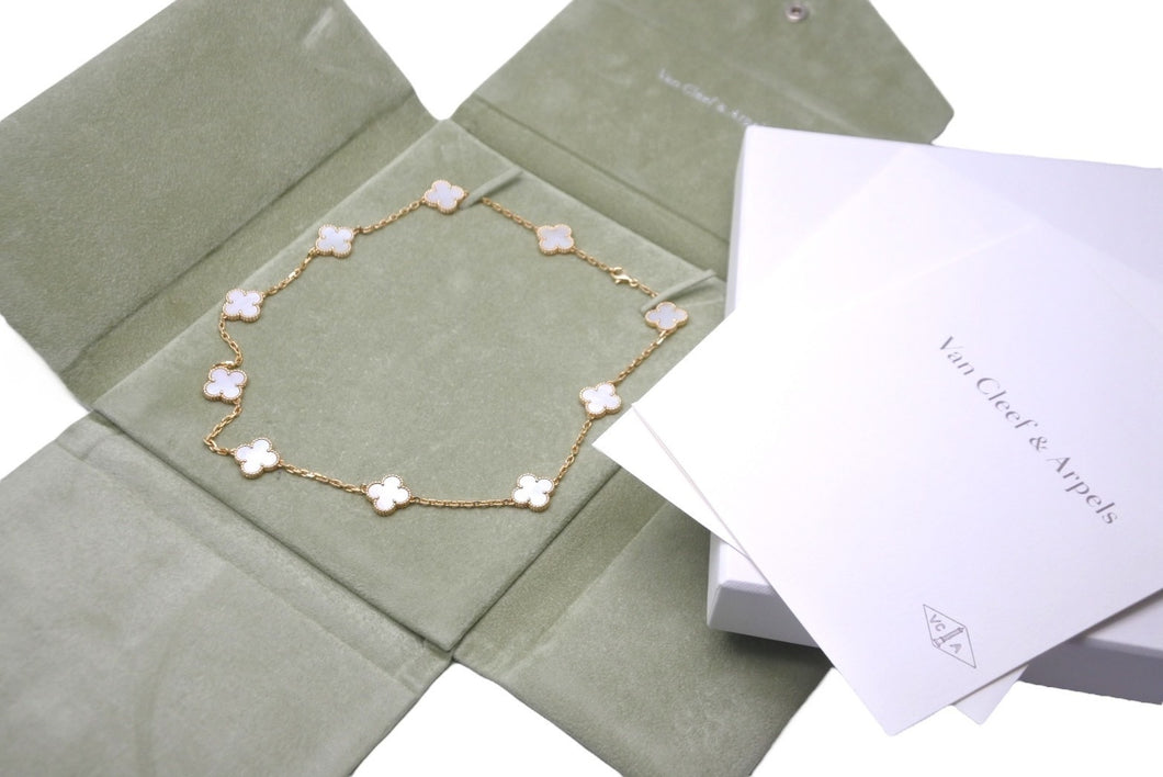 Van Cleef & Arpels ヴァンクリーフ＆アーペル ヴィンテージ アルハンブラ ホワイトマザーオブパール 10P 美品 中古 59655