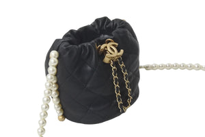 CHANEL シャネル パール ミニショルダーバック AS2529 BO5543 94305 31番台 21SS ブラック ゴールド金具 美品 中古 59671