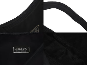 PRADA プラダショルダーバッグ プラダスポーツ アクセサリーポーチ 三角ロゴプレート MV515 ナイロン ブラック 美品 中古 59680 