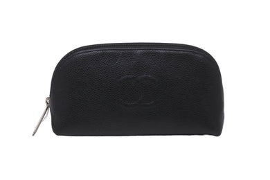 CHANEL シャネル ポーチ ココマーク タイムレスクラシックライン 48659 14番台 2010年 グレインカーフ ブラック 美品 中古 59690