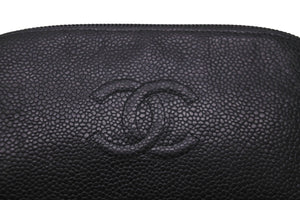 CHANEL シャネル ポーチ ココマーク タイムレスクラシックライン 48659 14番台 2010年 グレインカーフ ブラック 美品 中古 59690