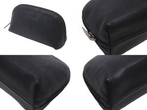 CHANEL シャネル ポーチ ココマーク タイムレスクラシックライン 48659 14番台 2010年 グレインカーフ ブラック 美品 中古 59690
