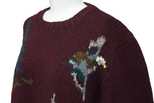 画像をギャラリービューアに読み込む, RALPH LAUREN ラルフローレン ニットセーター ウール100% 犬柄 ワインレッド グリーン Sサイズ 美品 中古 59700