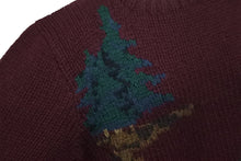 画像をギャラリービューアに読み込む, RALPH LAUREN ラルフローレン ニットセーター ウール100% 犬柄 ワインレッド グリーン Sサイズ 美品 中古 59700