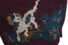 画像をギャラリービューアに読み込む, RALPH LAUREN ラルフローレン ニットセーター ウール100% 犬柄 ワインレッド グリーン Sサイズ 美品 中古 59700