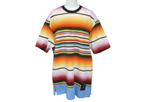 極美品 MASTERMIND マスターマインド 半袖Ｔシャツ メキシカンボーダー MW23S10-TS027-017 レインボー Lサイズ 中古 59732