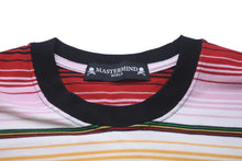 Load image into Gallery viewer, 極美品 MASTERMIND マスターマインド 半袖Ｔシャツ メキシカンボーダー MW23S10-TS027-017 レインボー Lサイズ 中古 59732