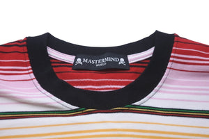 極美品 MASTERMIND マスターマインド 半袖Ｔシャツ メキシカンボーダー MW23S10-TS027-017 レインボー Lサイズ 中古 59732
