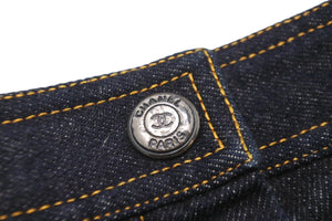 CHANEL シャネル ショートパンツ スカート ココマーク デニム ネイビー コットン サイズ40 P07818V05664 美品 中古 59736