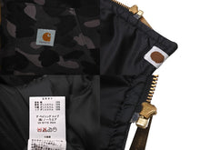 画像をギャラリービューアに読み込む, A BATHING APE アベイシングエイプ CARHARTT カーハート ベスト ダック 1ST CAMO ブラック サイズL 美品 中古 59740 