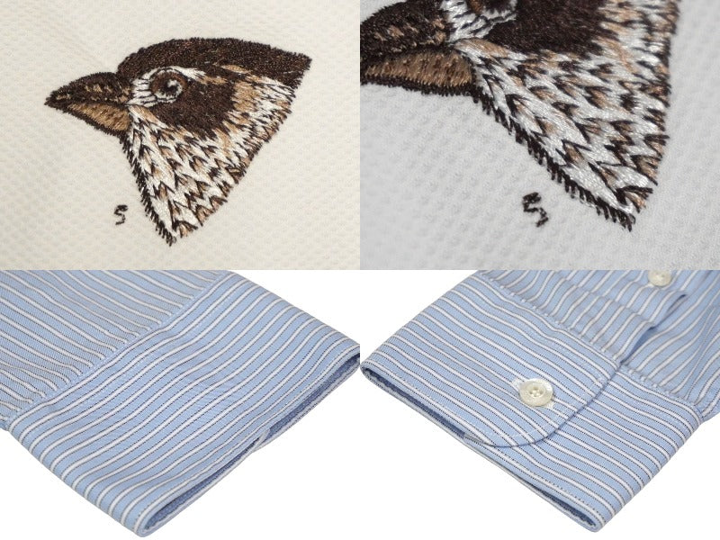 GUCCI グッチ 長袖シャツ ロングシャツ 刺繍 ストライプ