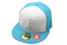 Load image into Gallery viewer, 新品未使用 NEW ERA Florida Marlins ニューエラ フロリダマーリンズ キャップ ブルー アイボリー グレーブリム 7 3/8 中古 59749