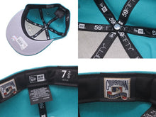Load image into Gallery viewer, 新品未使用 NEW ERA Florida Marlins ニューエラ フロリダマーリンズ キャップ ブルー アイボリー グレーブリム 7 3/8 中古 59749