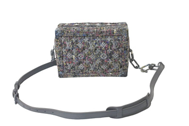 新品同様 LOUIS VUITTON ルイヴィトン リサイクル ヴァージル ツイード ソフトトランク ショルダーバッグ グレー マルチ M58741 中古 59780