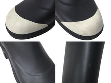 Load image into Gallery viewer, CHANEL シャネル レインブーツ ココマーク ロゴ バイカラー ブラック ホワイト ラバー サイズ36 U G34076 美品 中古 59809