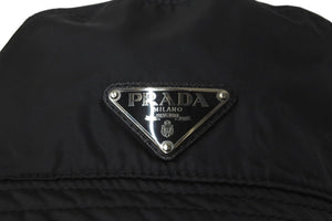 PRADA プラダ ナイロン バケットハット ブラック 帽子 トライアングルロゴ注目 サイズS 美品 中古 59832 